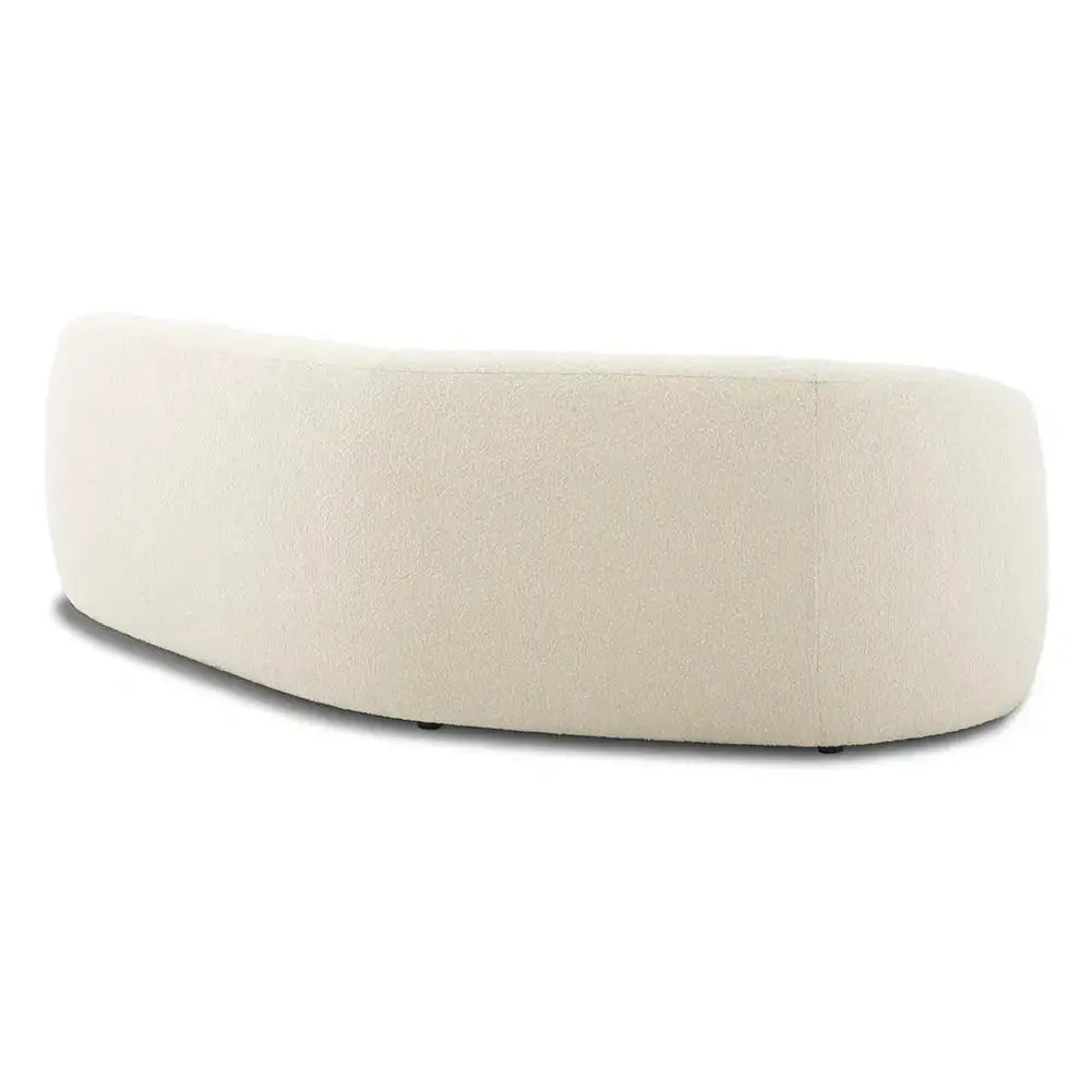 Serenity White Boucle Curved Sofa – back view