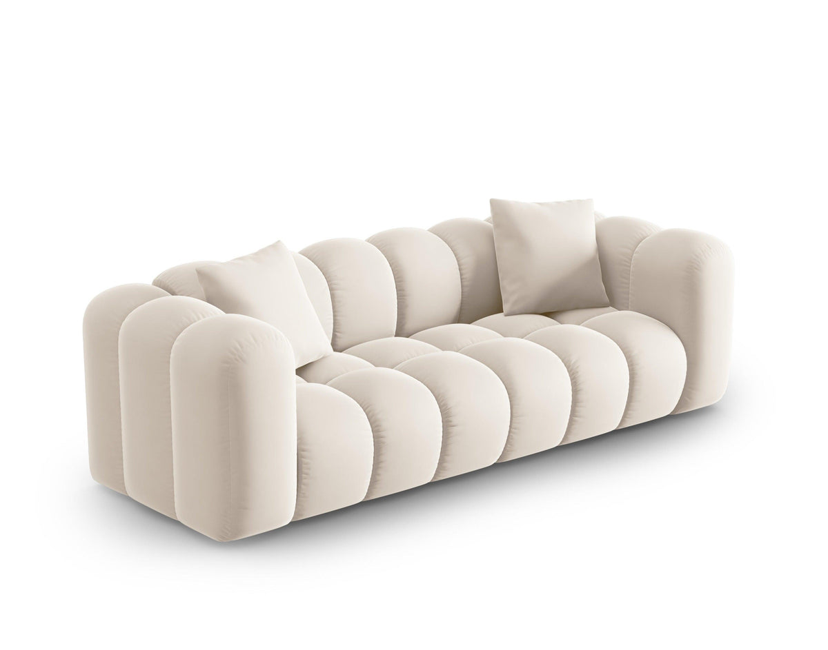 Adara Beige 3 Seater Fabric Sofa