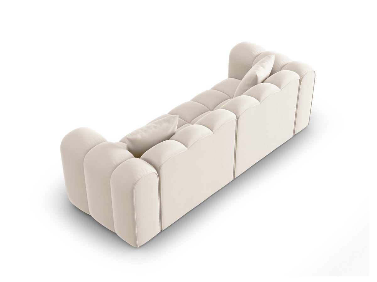 Adara Beige 3 Seater Fabric Sofa – modern style view