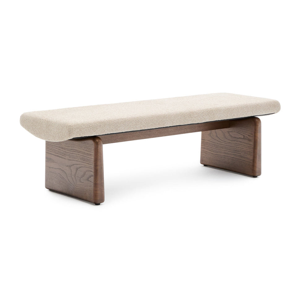 Topaz Beige Walnut Bench