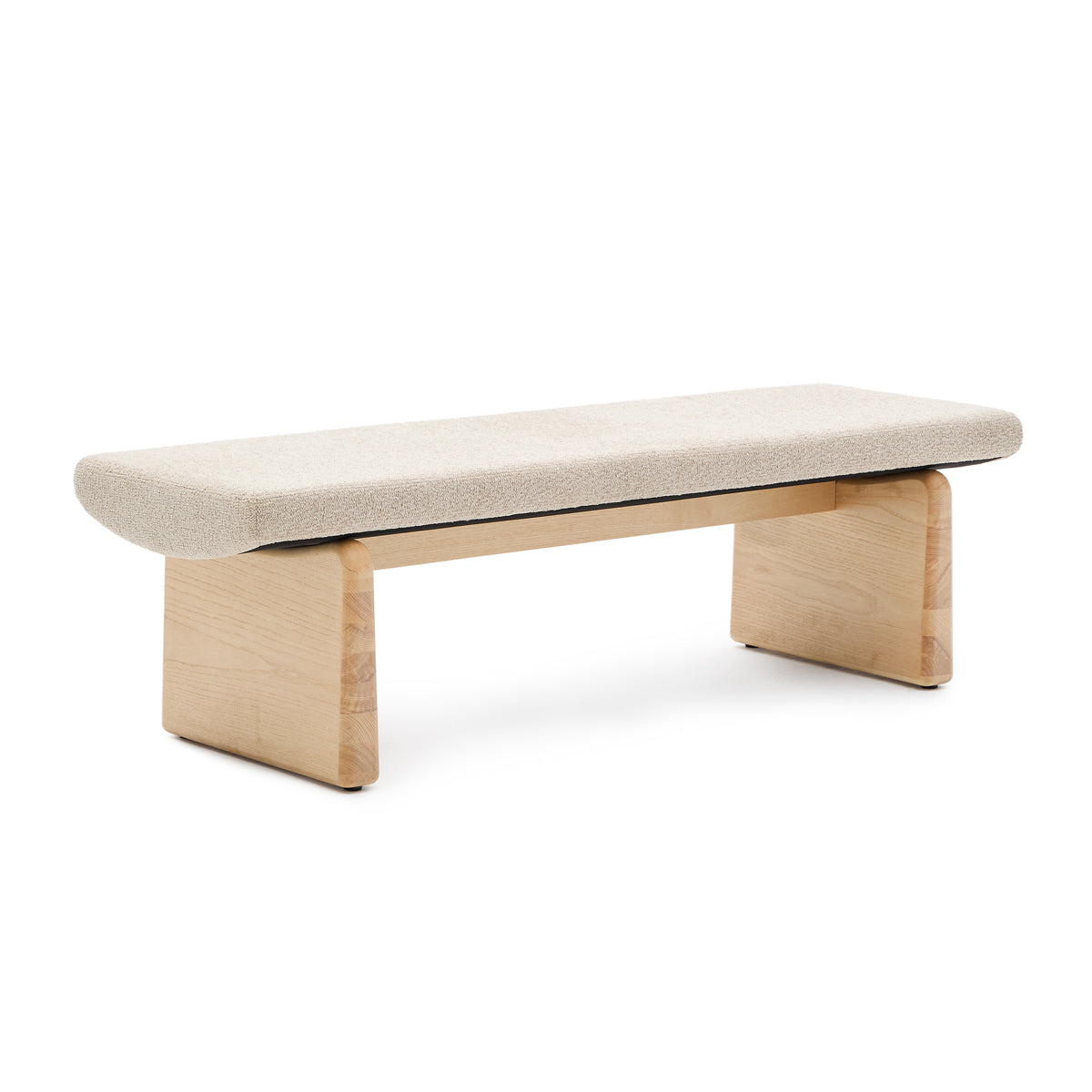 Topaz Beige Natural Bench, front view