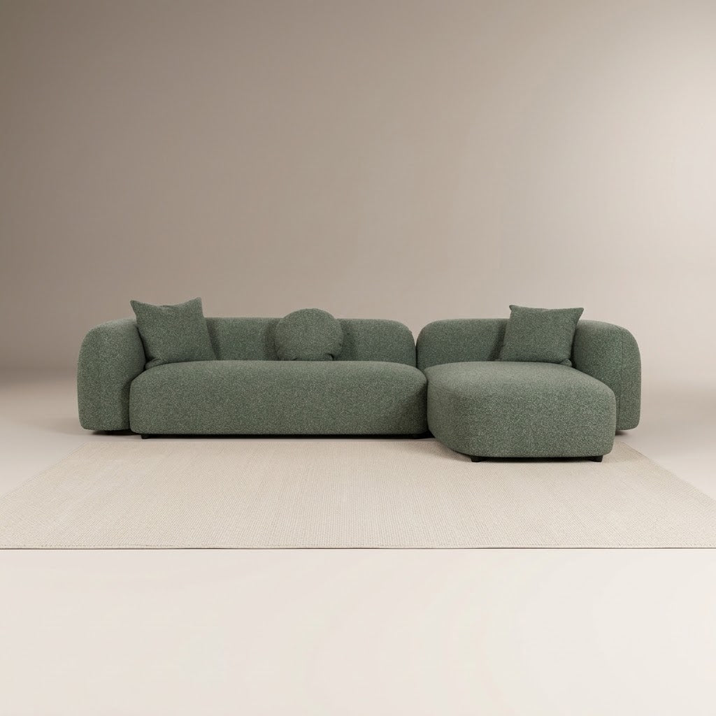 Verona Green 4 Seater Boucle L-Shape Corner Sofa