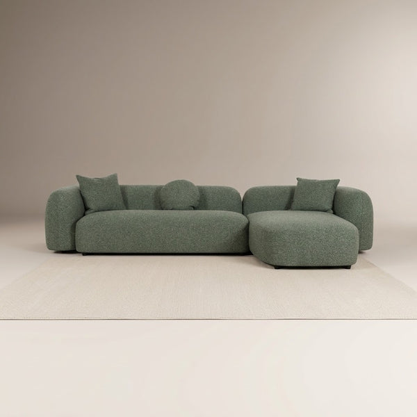Verona Green 4 Seater Boucle L-Shape Corner Sofa