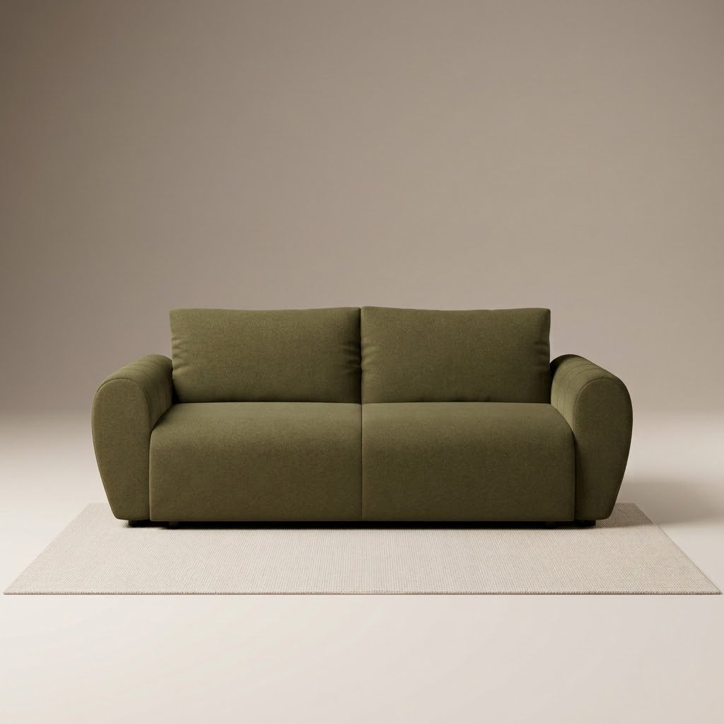 Zara Green 3 Seater Velvet Sofa Bed, front view